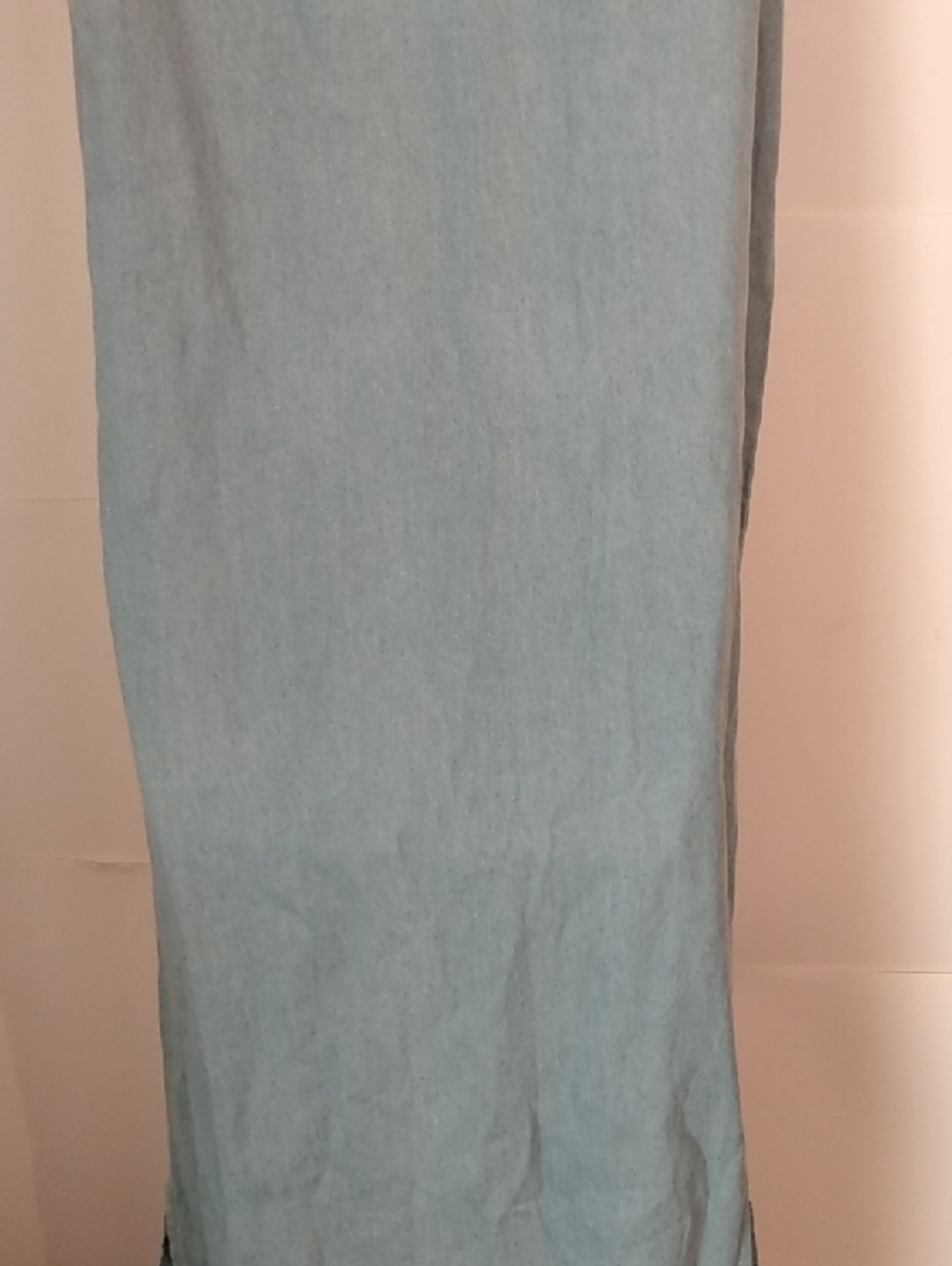 Vtg Trad Wife Modest Jeans Long Dress Embroidered Daffodils Natural Fiber - Picture 5 of 8